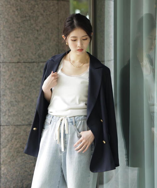 FREE'S MART（フリーズマート）の「金ボタンダブルブレストジャケット[裏地：半裏仕様]（テーラードジャケット・レディース・ネイビー・MEDIUM/SMALL）」の13枚目の写真