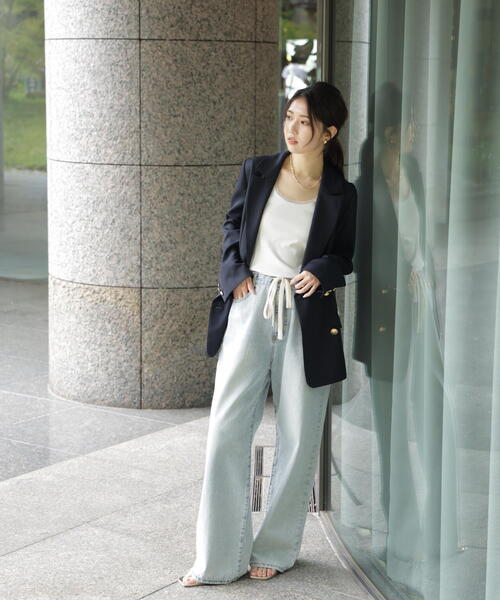 FREE'S MART（フリーズマート）の「金ボタンダブルブレストジャケット[裏地：半裏仕様]（テーラードジャケット・レディース・ネイビー・MEDIUM/SMALL）」の14枚目の写真