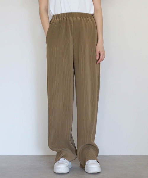 Bonjour Sagan(ボンジュールサガン)の「セルフカットプリーツパンツ(その他パンツ・レディース・ブラック/モカ・FREE)」の1枚目の写真