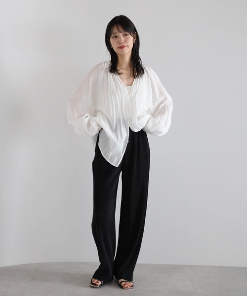Bonjour Sagan(ボンジュールサガン)の「セルフカットプリーツパンツ(その他パンツ・レディース・ブラック/モカ・FREE)」の15枚目の写真
