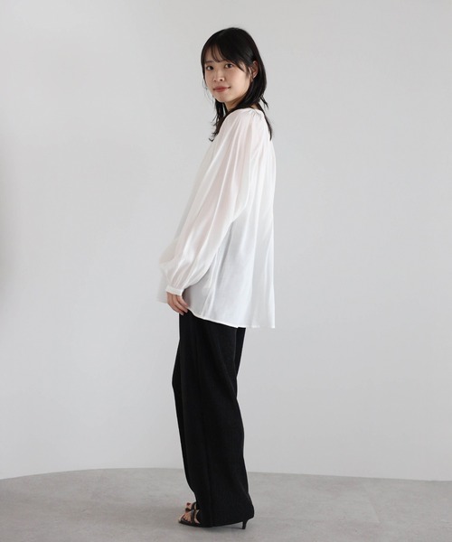 Bonjour Sagan(ボンジュールサガン)の「セルフカットプリーツパンツ(その他パンツ・レディース・ブラック/モカ・FREE)」の13枚目の写真