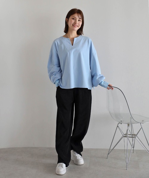Bonjour Sagan(ボンジュールサガン)の「セルフカットプリーツパンツ(その他パンツ・レディース・ブラック/モカ・FREE)」の21枚目の写真