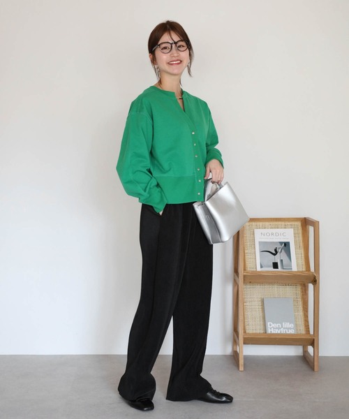 Bonjour Sagan(ボンジュールサガン)の「セルフカットプリーツパンツ(その他パンツ・レディース・ブラック/モカ・FREE)」の18枚目の写真