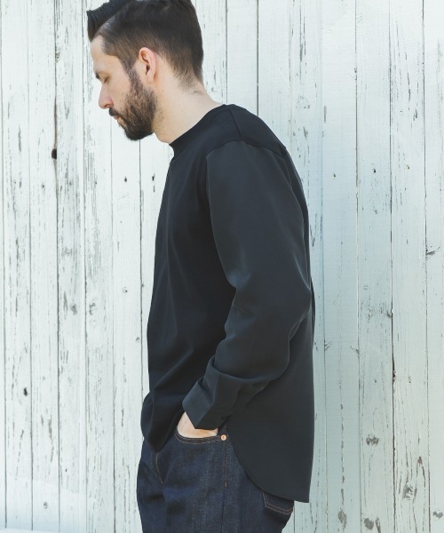 MR.OLIVE(ミスターオリーブ)の「MIX MATERIAL / HYBRID SHIRT(Tシャツ/カットソー・メンズ・ブラック/カーキ・MEDIUM/LARGE)」の15枚目の写真