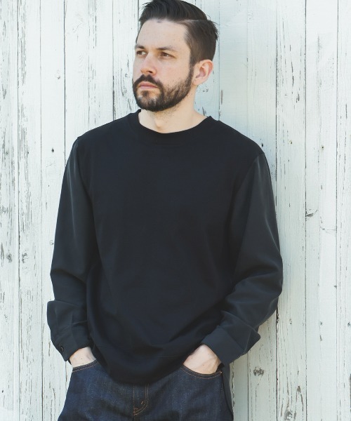 MR.OLIVE(ミスターオリーブ)の「MIX MATERIAL / HYBRID SHIRT(Tシャツ/カットソー・メンズ・ブラック/カーキ・MEDIUM/LARGE)」の13枚目の写真