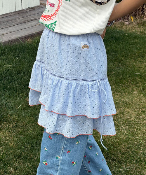 HELLO.SANFRANCISCO（ハローサンフランシスコ）の「【HELLO.SANFRANCISCO/ハローサンフランシスコ】レースレイヤードスカート（スカート・レディース・サックスブルー/ピンク/ホワイト・ONE SIZE）」の11枚目の写真