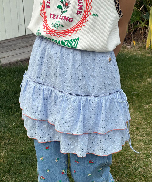 HELLO.SANFRANCISCO（ハローサンフランシスコ）の「【HELLO.SANFRANCISCO/ハローサンフランシスコ】レースレイヤードスカート（スカート・レディース・サックスブルー/ピンク/ホワイト・ONE SIZE）」の12枚目の写真