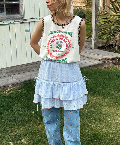 HELLO.SANFRANCISCO（ハローサンフランシスコ）の「【HELLO.SANFRANCISCO/ハローサンフランシスコ】レースレイヤードスカート（スカート・レディース・サックスブルー/ピンク/ホワイト・ONE SIZE）」の15枚目の写真