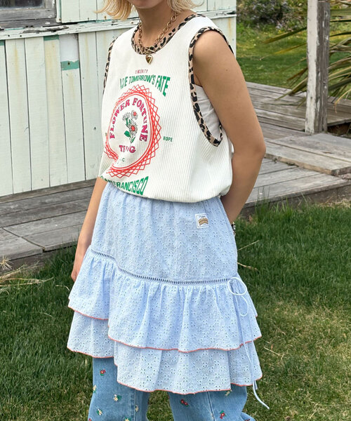 HELLO.SANFRANCISCO（ハローサンフランシスコ）の「【HELLO.SANFRANCISCO/ハローサンフランシスコ】レースレイヤードスカート（スカート・レディース・サックスブルー/ピンク/ホワイト・ONE SIZE）」の16枚目の写真