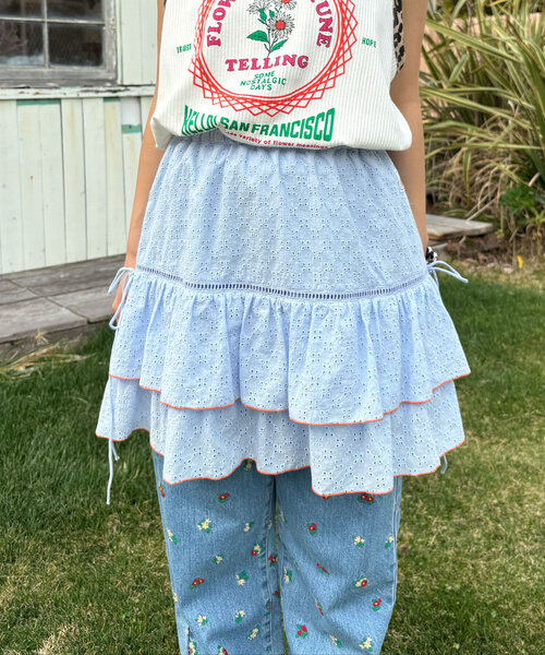 HELLO.SANFRANCISCO（ハローサンフランシスコ）の「【HELLO.SANFRANCISCO/ハローサンフランシスコ】レースレイヤードスカート（スカート・レディース・サックスブルー/ピンク/ホワイト・ONE SIZE）」の17枚目の写真