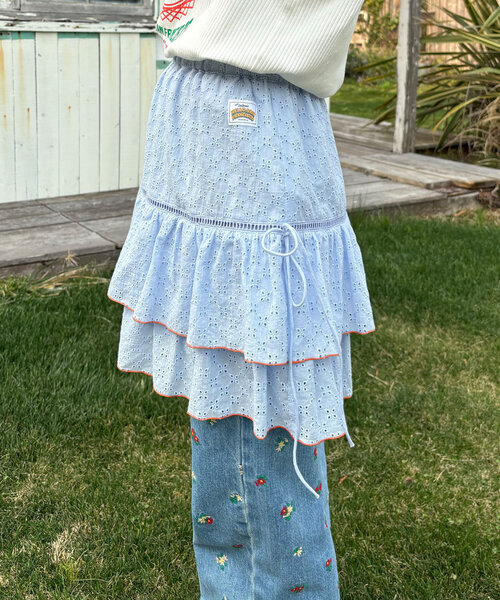 HELLO.SANFRANCISCO（ハローサンフランシスコ）の「【HELLO.SANFRANCISCO/ハローサンフランシスコ】レースレイヤードスカート（スカート・レディース・サックスブルー/ピンク/ホワイト・ONE SIZE）」の18枚目の写真