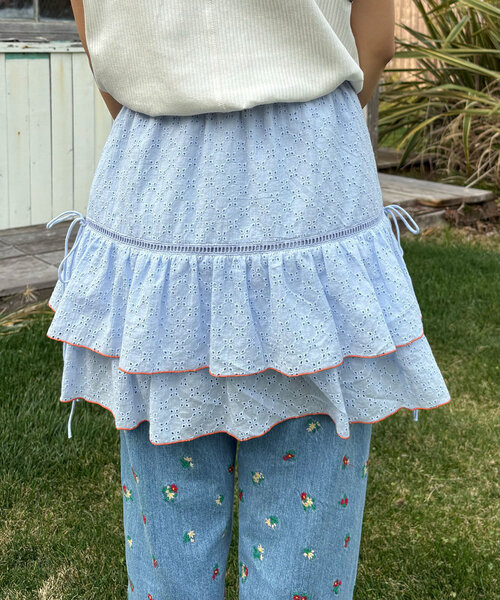 HELLO.SANFRANCISCO（ハローサンフランシスコ）の「【HELLO.SANFRANCISCO/ハローサンフランシスコ】レースレイヤードスカート（スカート・レディース・サックスブルー/ピンク/ホワイト・ONE SIZE）」の19枚目の写真