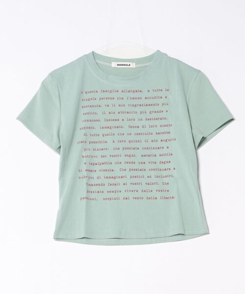 MEMECLE（メメクル）の「【 MEMECLE / メメクル 】クロップド コットンレタリング半袖Tシャツ（Tシャツ/カットソー・レディース・ライトブルー・M/S/L）」の5枚目の写真