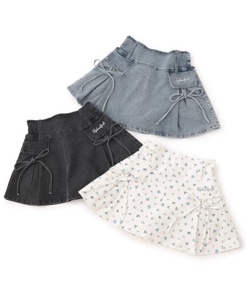 by LOVEiT（バイラビット）の「【ニコ☆プチ掲載】ポケットリボンスカート（スカート・キッズ・ブラック/オフホワイト/ブルー・150cm/160cm/130cm/140cm/120cm）」の8枚目の写真