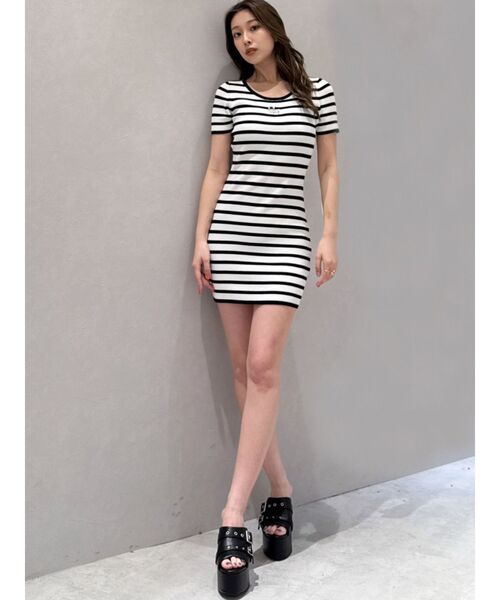 GYDA GGプレートハーフスリーブニットワンピース GGプレートハーフスリーブニットワンピース[品番：MKSW0064715