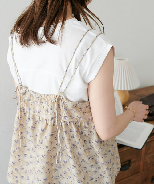 花柄Vネックキャミ（キャミソール）｜DISCOAT（ディスコート）の