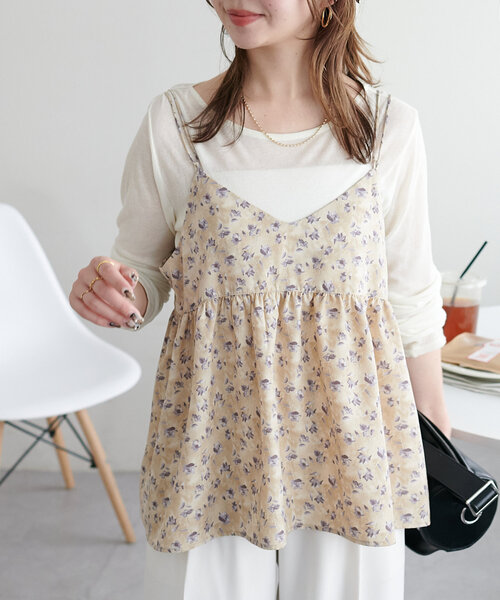 花柄Vネックキャミ（キャミソール）｜DISCOAT（ディスコート）の