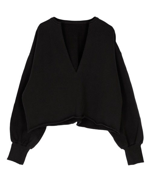 UR'S(ユアーズ)の「深Vネックスウェットプルオーバー(Tシャツ/カットソー・レディース・チャコール/オートミール/ブラック・L/M)」の7枚目の写真