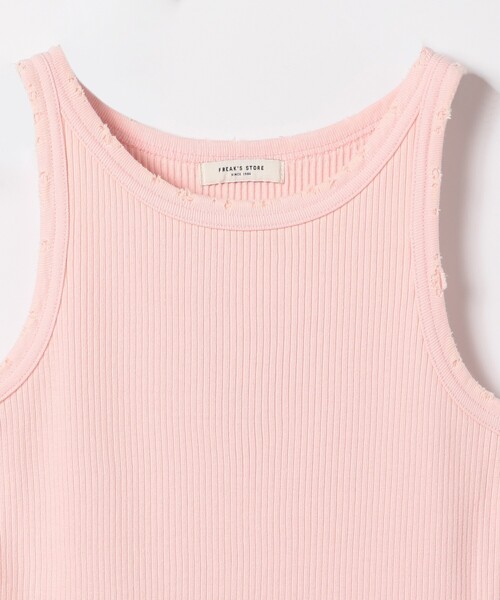FREAK'S STORE(フリークスストア)の「ダメージ加工 タンクトップ(タンクトップ・レディース・オリーブ/ブラック/ピンク・フリ-)」の5枚目の写真