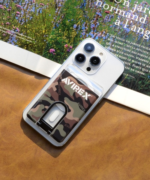 AVIREX(アヴィレックス)の「アヴィレックス MagSafe 対応 カードケース マグセーフケース(スマホグッズ・メンズ・グリーン系カモフラージュ/ブラック/ベージュ・ONE SIZE)」の8枚目の写真