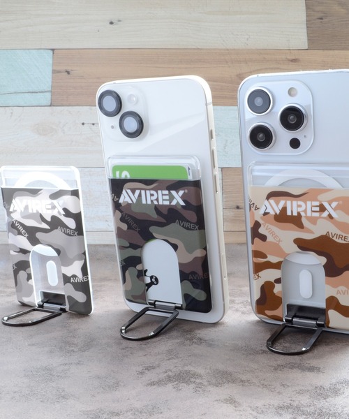 AVIREX(アヴィレックス)の「アヴィレックス MagSafe 対応 カードケース マグセーフケース(スマホグッズ・メンズ・グリーン系カモフラージュ/ブラック/ベージュ・ONE SIZE)」の15枚目の写真