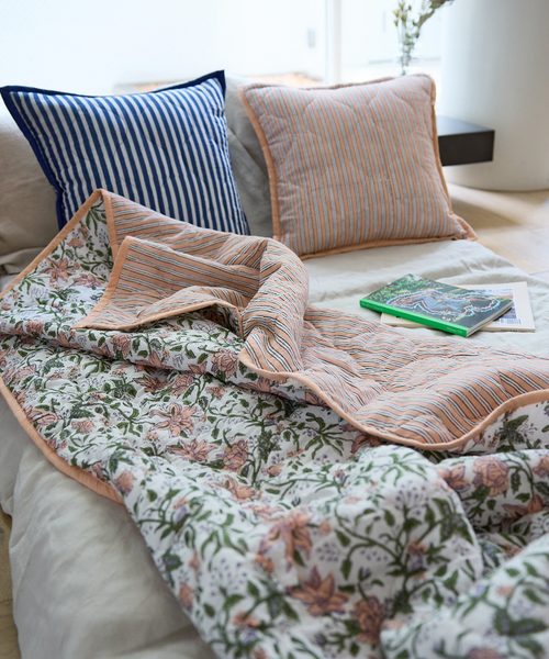 ブロックプリント キルトブランケット 140×200（ブランケット