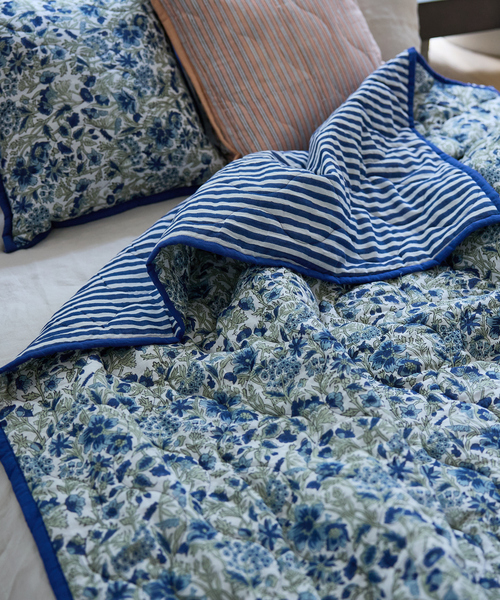 collex（コレックス）の「ブロックプリント キルトブランケット 140×200（ブランケット・レディース・ブルー/ピンク/イエロー/ブルー系その他・フリー）」の9枚目の写真