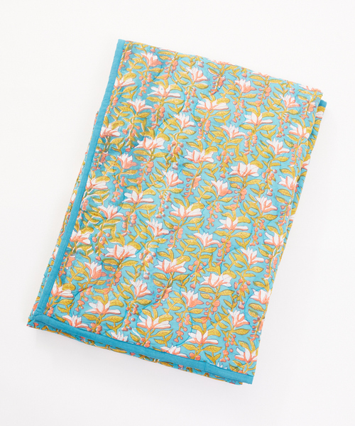 ブロックプリント キルトブランケット 140×200（ブランケット