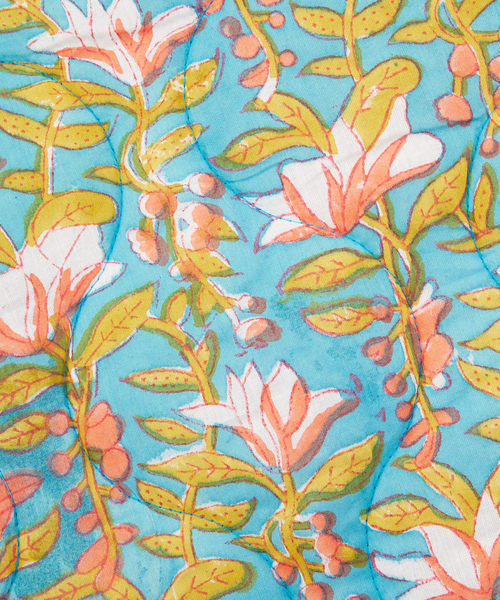 collex（コレックス）の「ブロックプリント キルトブランケット 140×200（ブランケット・レディース・ブルー/ピンク/イエロー/ブルー系その他・フリー）」の14枚目の写真