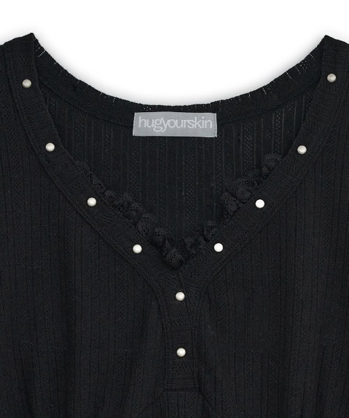 Tシャツ・カットソー HUG YOUR SKIN Lace studded top 5BJH1641 セール】HUG YOUR SKIN/ハグユアスキン/Lace studded top（T