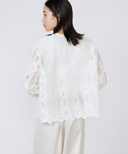 セール】レースジャケット【セットアップ対応】（ノーカラージャケット