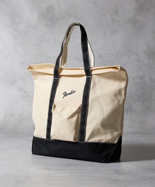 NUMBER (N)INE（ナンバーナイン）の「CANVAS BIG TOTE BAG / コットン キャンバス ビッグ トートバッグ（トートバッグ・メンズ・アイボリー/ブラック×ブラック/ブラック×ホワイト・FREE）」の7枚目の写真