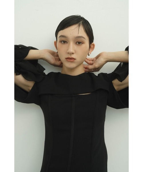 スーツ・フォーマル・ドレス Knuth Marf frill sleeves one piece/black スーツ・フォーマル・ドレス Knuth Marf frill sleeves one