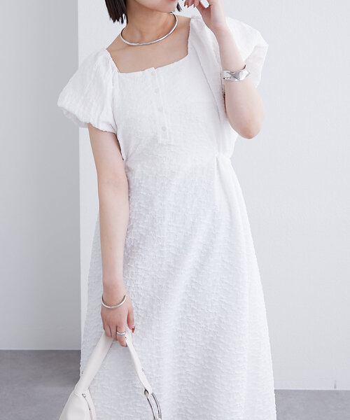 mystic エンボスパフワンピース mystic ワンピース エンボスパフワンピース : ZOZOTOWN Yahoo!店