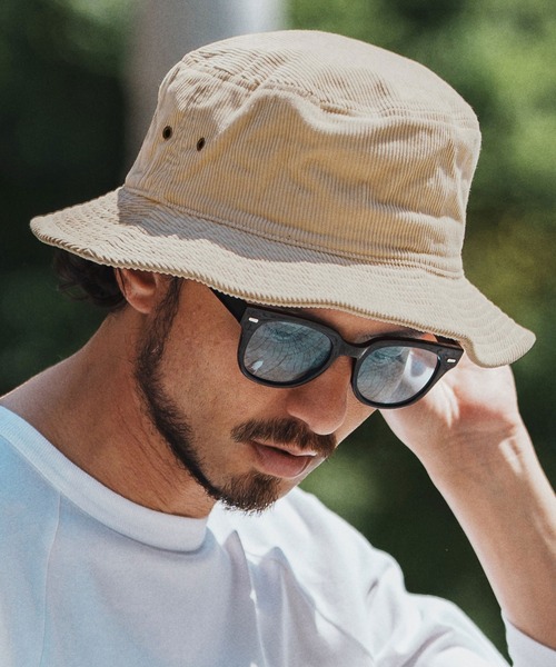 mko12921- Barcode Embroidery Corduroy Buket Hat バケット