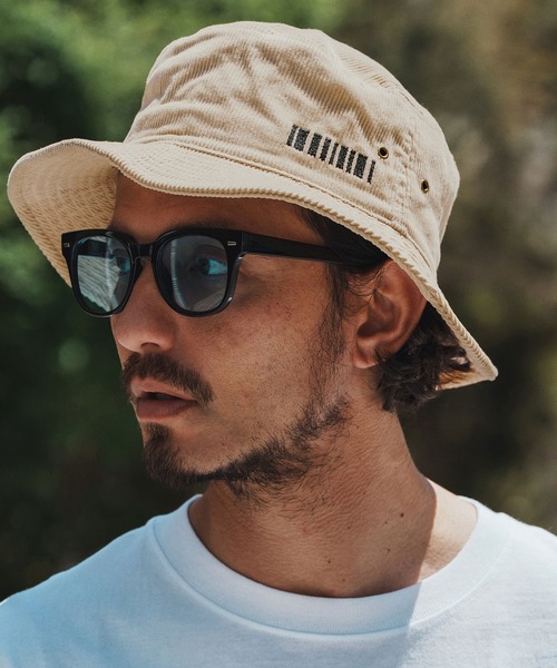 mko12921- Barcode Embroidery Corduroy Buket Hat バケット