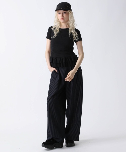 FOREVER 21(フォーエバー トゥエンティーワン)の「【2025SS】ドッキングフリルヘムTシャツ(Tシャツ/カットソー・レディース・ホワイト/ブラック/ブラウン・FREE)」の12枚目の写真