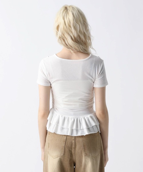 FOREVER 21(フォーエバー トゥエンティーワン)の「【2025SS】ドッキングフリルヘムTシャツ(Tシャツ/カットソー・レディース・ホワイト/ブラック/ブラウン・FREE)」の18枚目の写真