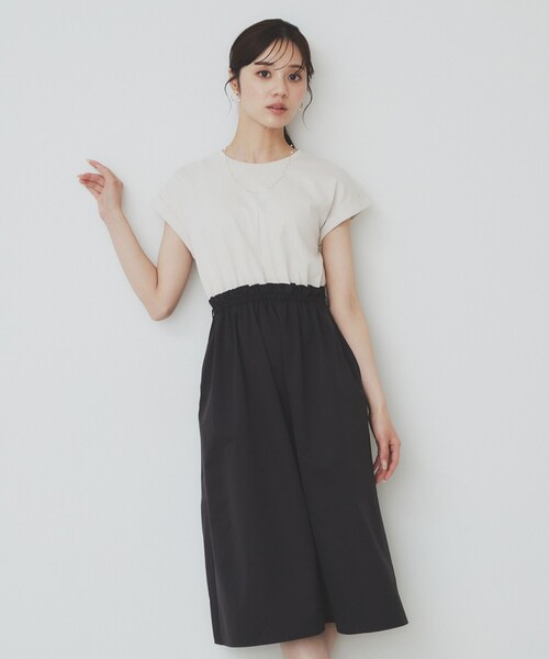 ワンピース 専用出品 セール】《5色展開/S-LLサイズ》シルケットVネックフレア