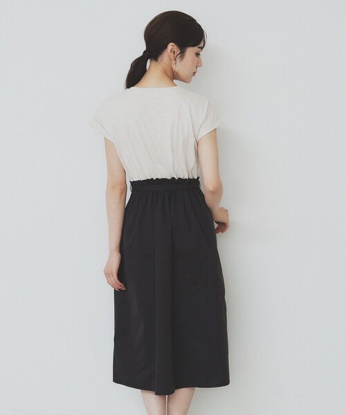 index（インデックス）の「ドッキングフレアワンピース【洗濯機洗い可】（ワンピース・レディース・ブラック系4/ダークブラウン系4/ベージュ系その他7・40/38/42/36）」の19枚目の写真