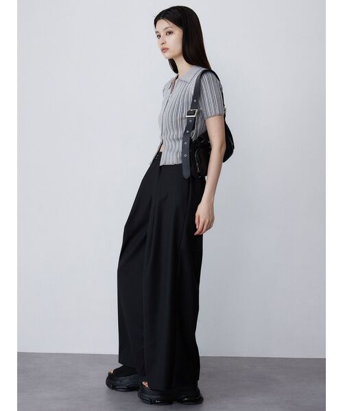 MURUA（ムルーア）の「フロントZIPポロニット（ニット/セーター・レディース・ブルー/グレー/ブラック・FREE）」の8枚目の写真