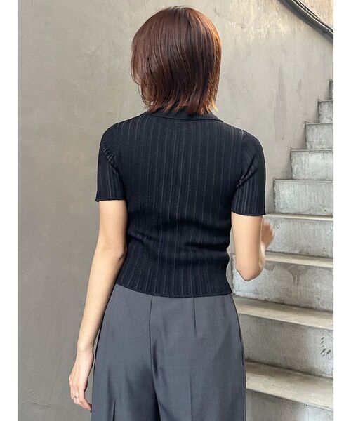 MURUA（ムルーア）の「フロントZIPポロニット（ニット/セーター・レディース・ブルー/グレー/ブラック・FREE）」の11枚目の写真