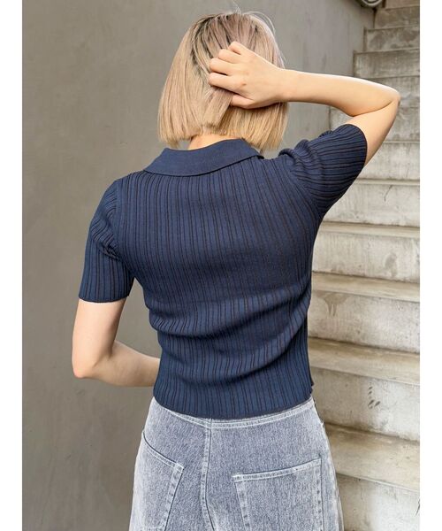 MURUA（ムルーア）の「フロントZIPポロニット（ニット/セーター・レディース・ブルー/グレー/ブラック・FREE）」の15枚目の写真