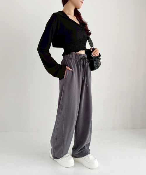 one after another NICE CLAUP（ワンアフターアナザーナイスクラップ）の「セットアップで着れる/スウェットカーブパンツ（スウェットパンツ・レディース・ピンク/杢グレー/チャコールグレー・FREE）」の19枚目の写真