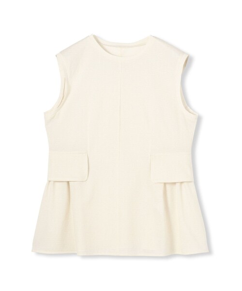 BALLSEY（ボールジィ）の「プラッドジャージー フラップフレアプルオーバー（シャツ/ブラウス・レディース・ライトベージュ/ネイビー/ライトグリーン・36）」の2枚目の写真