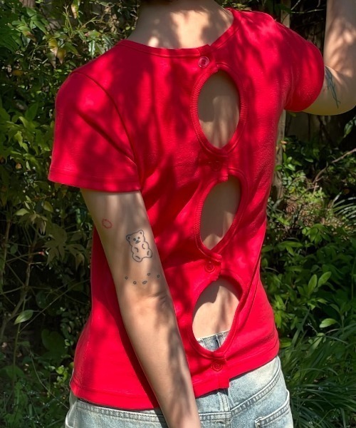 [FANCY CLUB] Tシャツ 半袖 BACK SLIT TEE (2color) A'GEM/9 × .kom 『FANCY CLUB/ファンシークラブ』 Back Slit