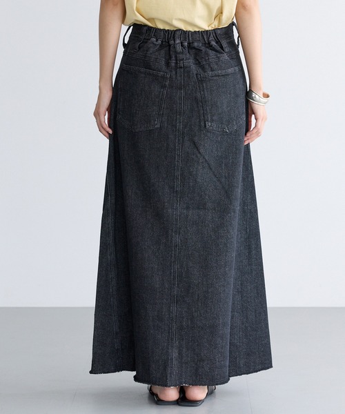 LAVEANGE（ラビアンジェ）の「アシメフロントデニムスカート（デニムスカート・レディース・ネイビー/ブラック・M/LL/3L/4L）」の8枚目の写真