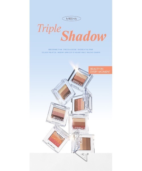 MISSHA（ミシャ）の「【MISSHA/ミシャ】トリプルシャドウ（アイシャドウ・レディース・No.13 レディーミルクティー/No.20 ヴィンテージコイン/No.16 ローズフォンデュ/No.3 モカベージュ/No.19 ラブチャーム/No.1 ブラウニーピンク/No.14 デューイアプリコット/No.8 オレンジパレード/No.10 オリエンタルピンク・FREE）」の11枚目の写真