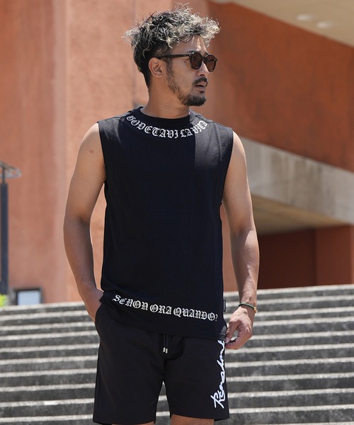 adamsJUGGLER(アダムスジャグラー)の「W/RS.ROEノースリーブ(タンクトップ・メンズ・ブラック/ホワイト・M/L/XL)」の1枚目の写真