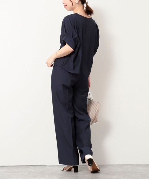 MICO COULIER（ミコクリエ）の「《セットアップ対応》トログログランタック袖ジャケット（ノーカラージャケット・レディース・ネイビー/ブラック/カーキ・38）」の12枚目の写真